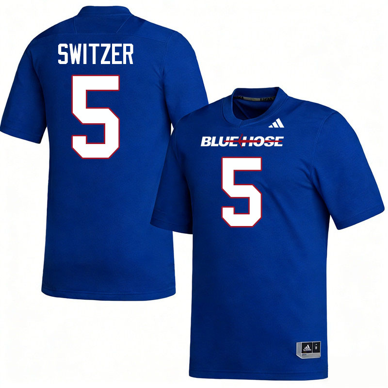 Presbyterian Blue Hose #5 Zach Switzer College Football Jerseys,Uniforms-Blue